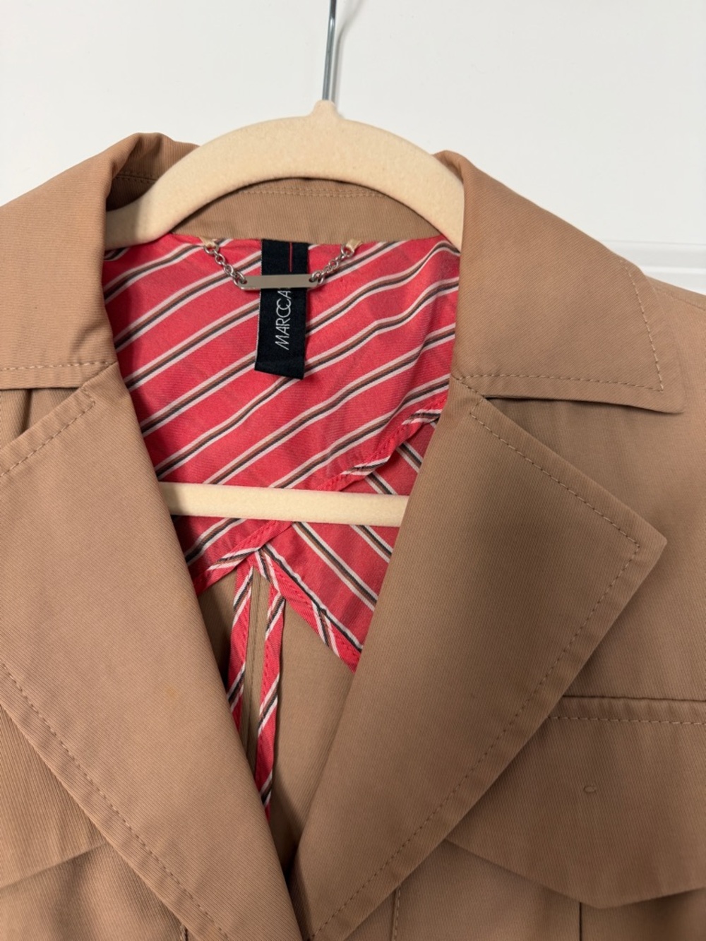 Marc Cain Cotton Beige Women's Belted Trench Jacket - Picture 5 of 6